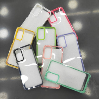 Capinha Protetora Transparente Samsung A01/A10/A10S/A20/A30/A30S/A50/A24/A21S Capa Case 3 em 1 Silicone Anti Pacto Colorido Anti-Pacto