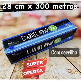 Filme PVC 28cm X 300 Metros - Filme de PVC - COM LÂMINA DE CORTE Darnel OFF em Oferta na Shopee