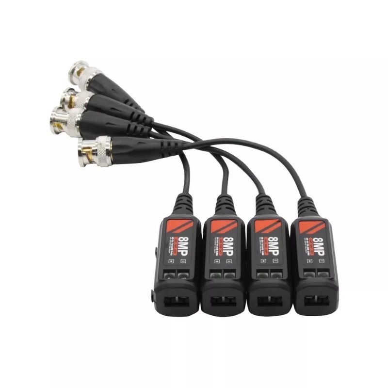 kit Balun passivo 8MP AHD TVI CVI 8MP 4 Unidades