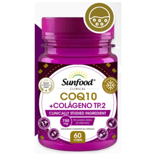 Coenzima CoQ10 + Colágeno Tipo 2 - 60 Capsulas Sunfood