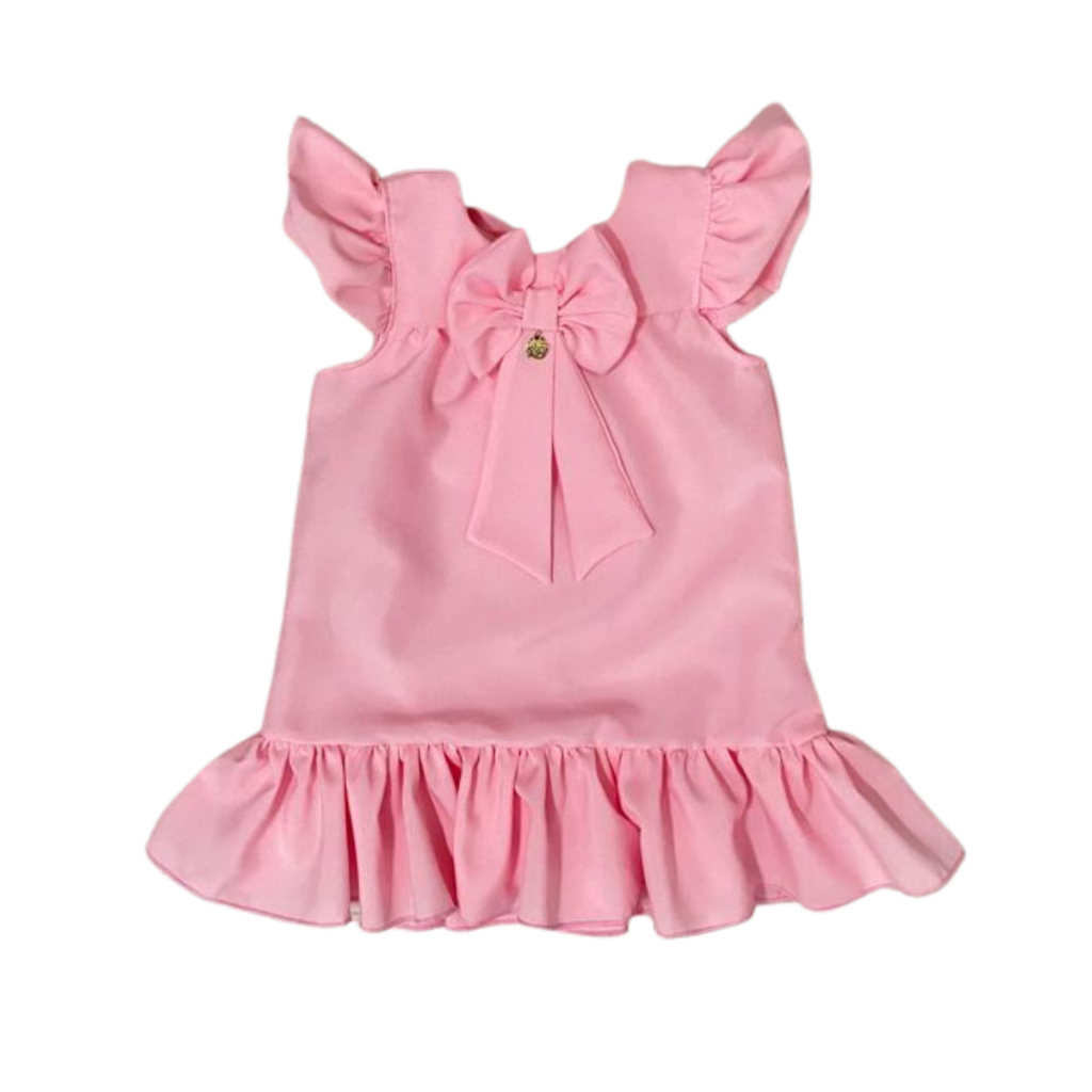 Roupa vestido infantil trapézio candy princesa festa criança menina bebe recem nascido mesversario batizado passeio blogueirinha com laço e babado luxo promoção