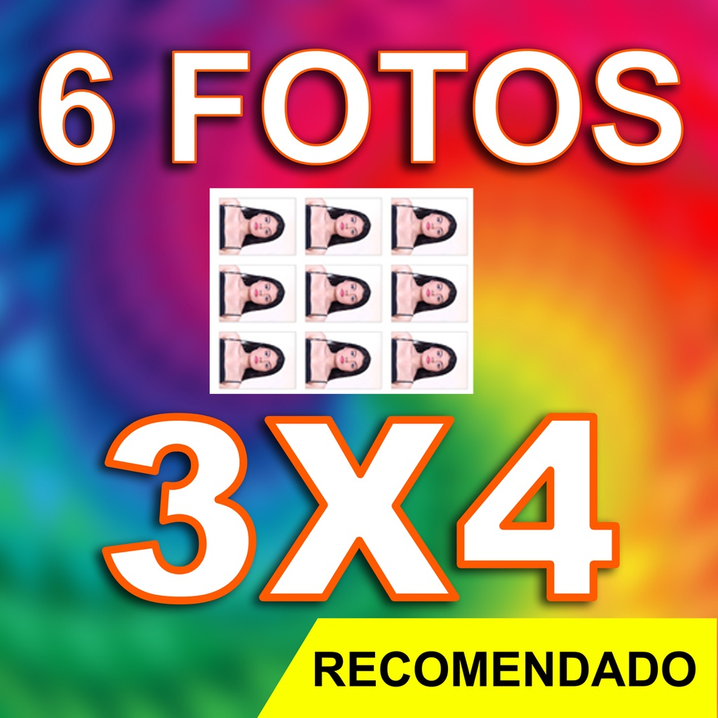 9 Fotos 3x4 para Documento Fotográfico Fotinho Pequena Oficial Registro RG Historico Identificação ID