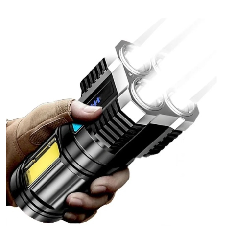 Lanterna Led Prova Dágua 4 Núcleos Potente Usb Recarregável em Oferta na Shopee