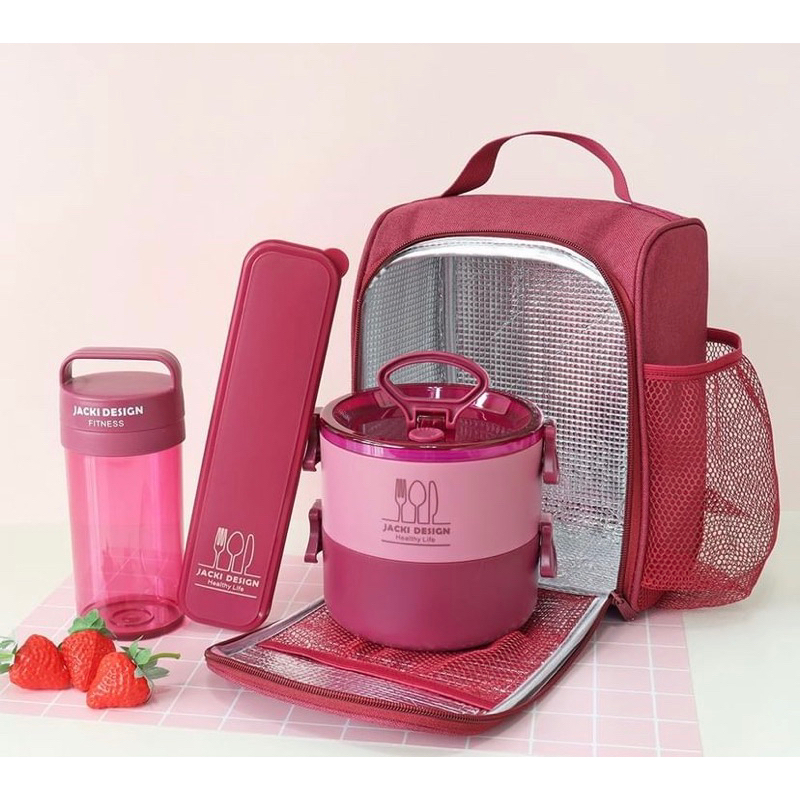 🔥 _LEVANTE SEU ESTILO SAUDÁVEL COM ESTILO! 🍱💪_  
_Kit Marmita 5 Peças Redonda Térmica Fitness - Jacki Design_  
✅ Práticas e ideais para suas refeições em qualquer lugar  
✅ Mantém os alimentos quentes por mais tempo  
✅ Design moderno e funcional para o 