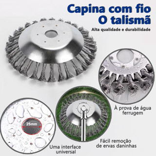 Escova de Aco Rotativa para Rocadeira Profissional Stihl Disco Universal Eletrica