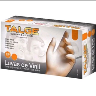 Luva Descartável vinil S/pó 100 uni Talge