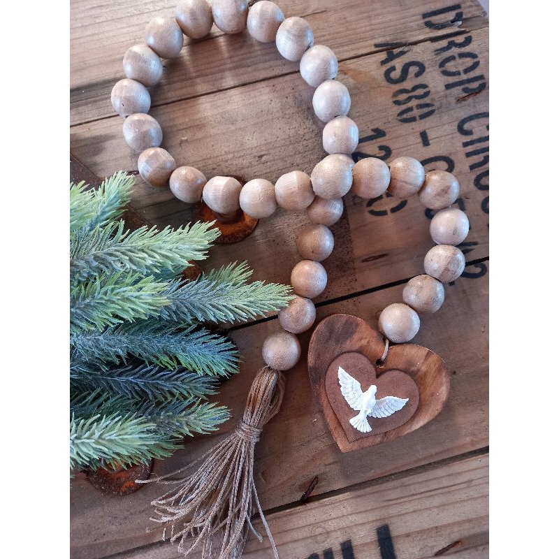 colar de contas decorativo colar de mesa de madeira colar de bolas madeira em Oferta na Shopee