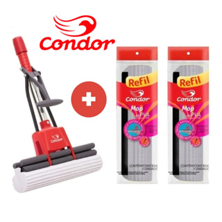 Kit Mop PVA Sem Cabo Rodo  Esfregão Mágico Limpeza Geral Condor 1620 + 2 Refil Extra 1620R em Oferta na Shopee