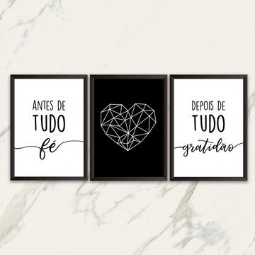 Quadros Decorativos 3 Peças Antes de Tudo Fé Flor Minimalista Abstrato Depois de Tudo Gratidão em Oferta na Shopee