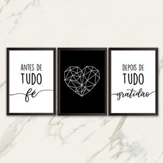 Quadros Decorativos 3 Peças Antes de Tudo Fé Flor Minimalista Abstrato Depois de Tudo Gratidão em Oferta na Shopee