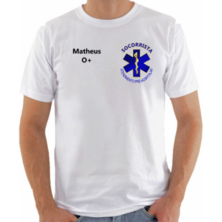 Camiseta Socorrista APH Nome e Rh personalizados SOCTR16