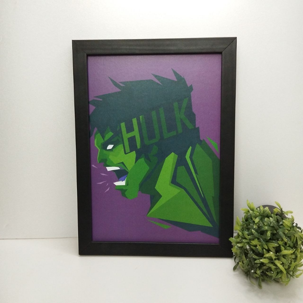 Quadro Decorativo com Moldura O Incrivel Hulk uma decoração elegante com este objeto para quarto sala