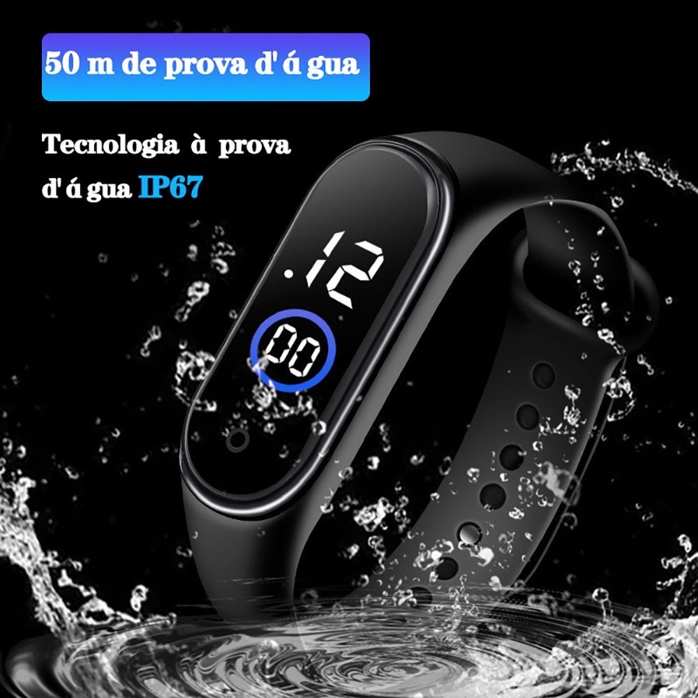 Relógio digital desportivo M2,M3,M4 com pulseira colorida para homens e mulheres unissex