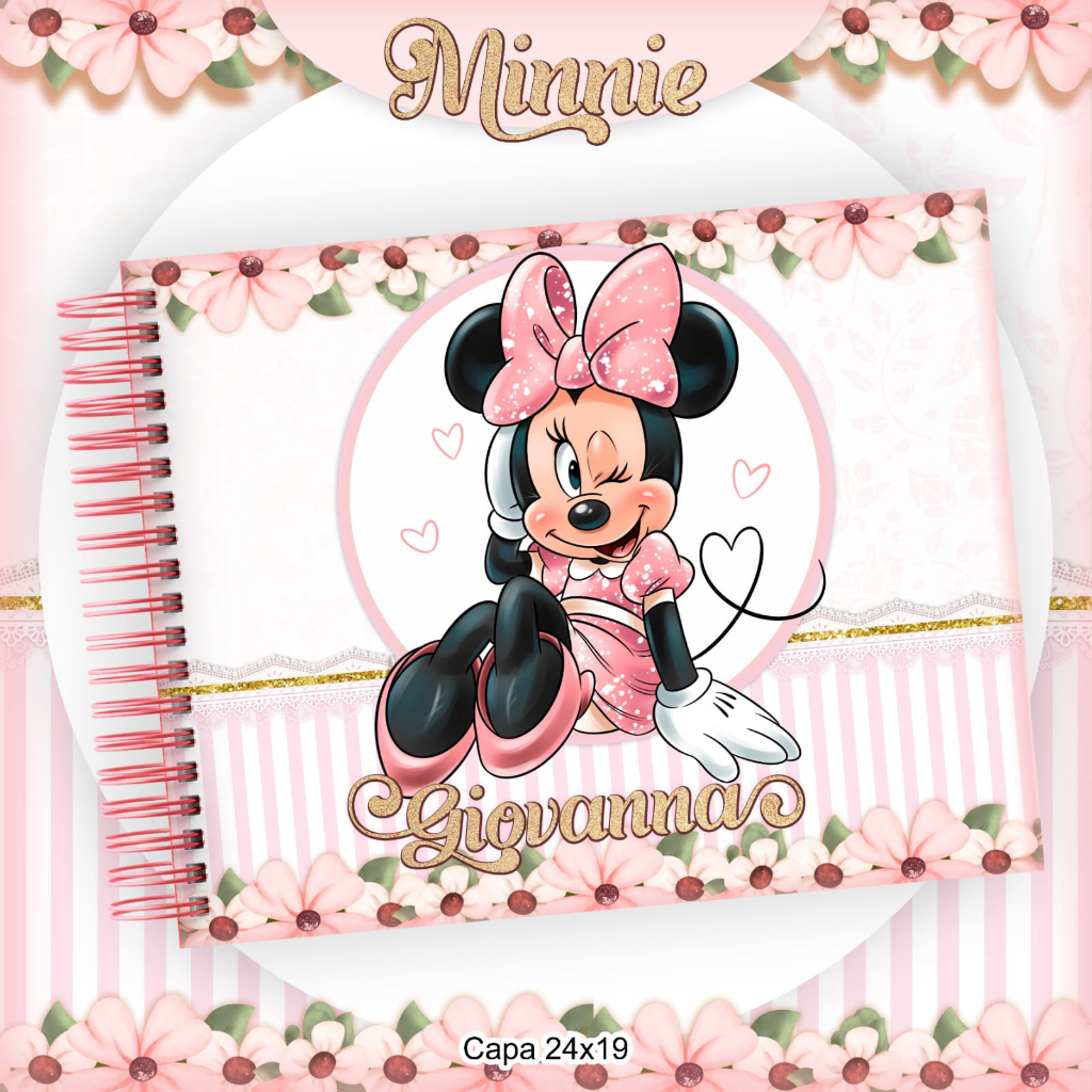 Caderno Desenho Minnie Capa Dura 50 fls em Oferta na Shopee