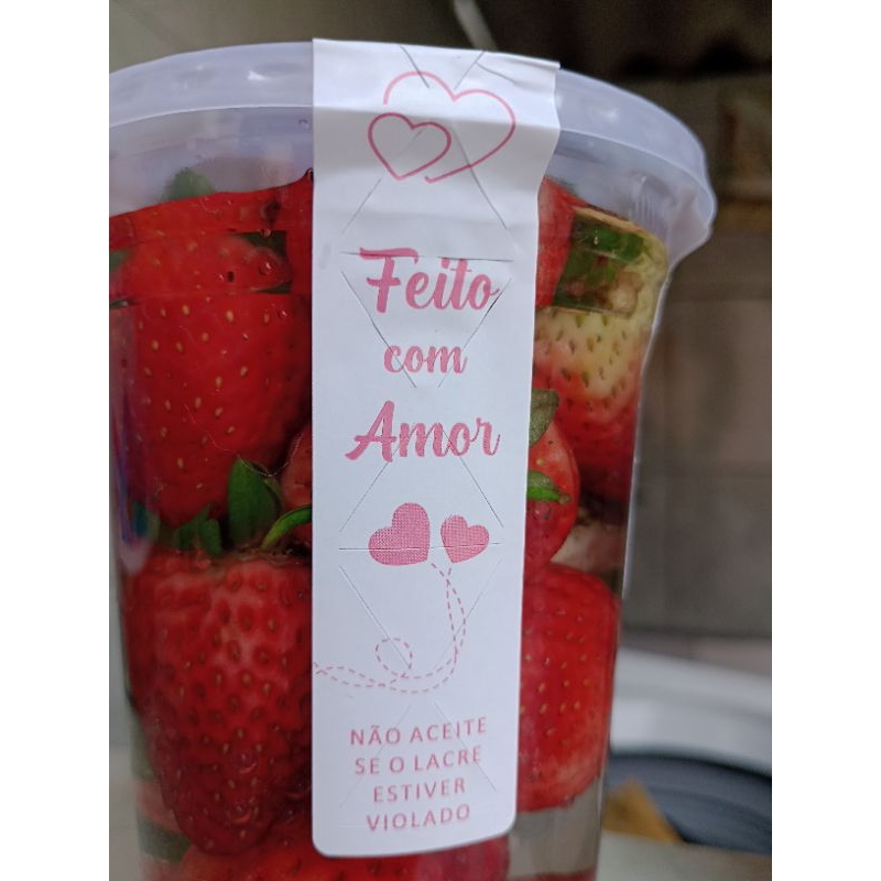 1000 Etiqueta Lacre Adesivo delivery 2,5x10 Feito com amor