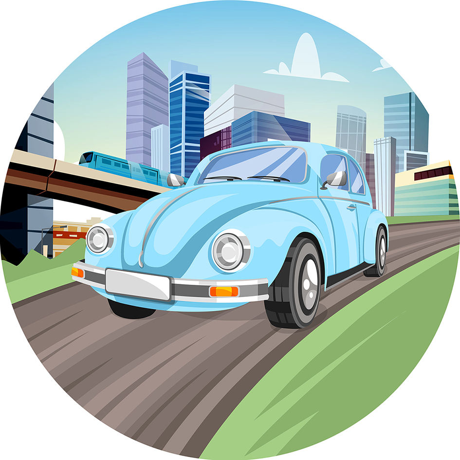 Capa para painel de Festa Redondo 1,50 mts Malha Sublimado Carros Fusca Fusquinha Azul