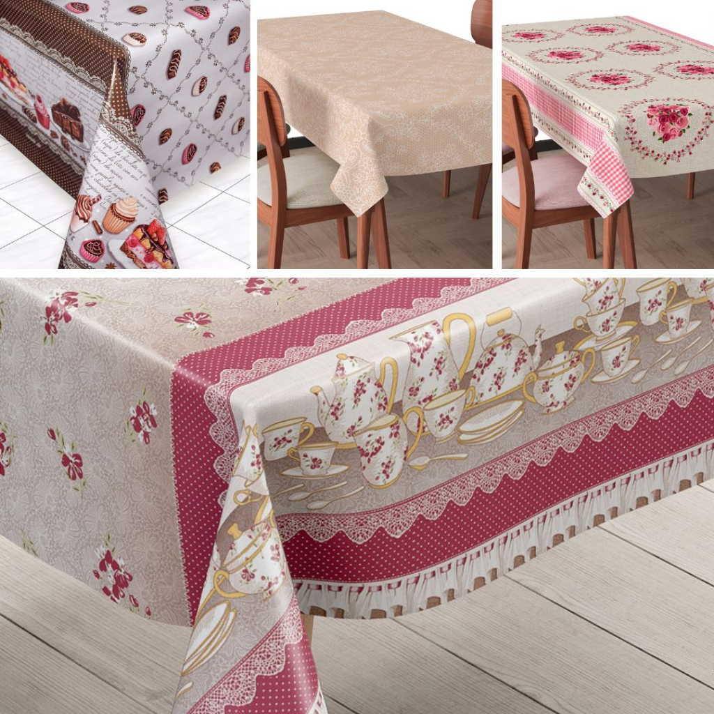 Toalha de Mesa Térmica 6 Lugares / Forro de Cozinha Plástico / 2.10m x 1.40m