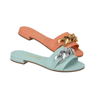 Tamanco Feminino Flat Vizzano Slide Rasteira 6370.424 Preto