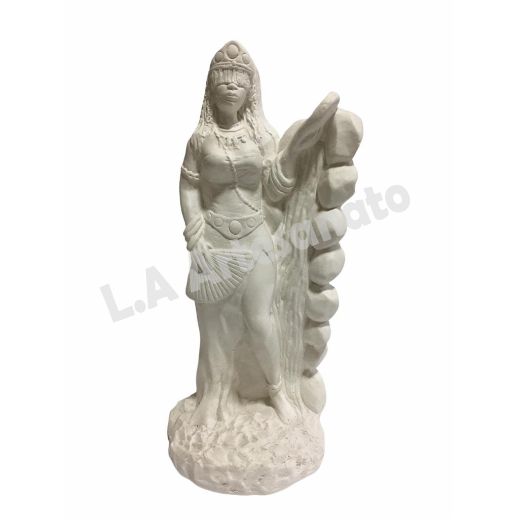 Imagem Oxum Dos Orixás Em Gesso Cru 24 Cm Para Artesanato