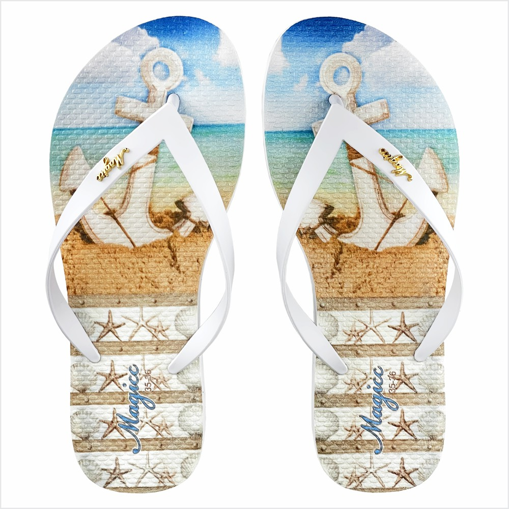 Chinelo Praia Feminino Adulto Sandália Slim Confortável Leve Antiderrapante Âncora Magicc CH-194