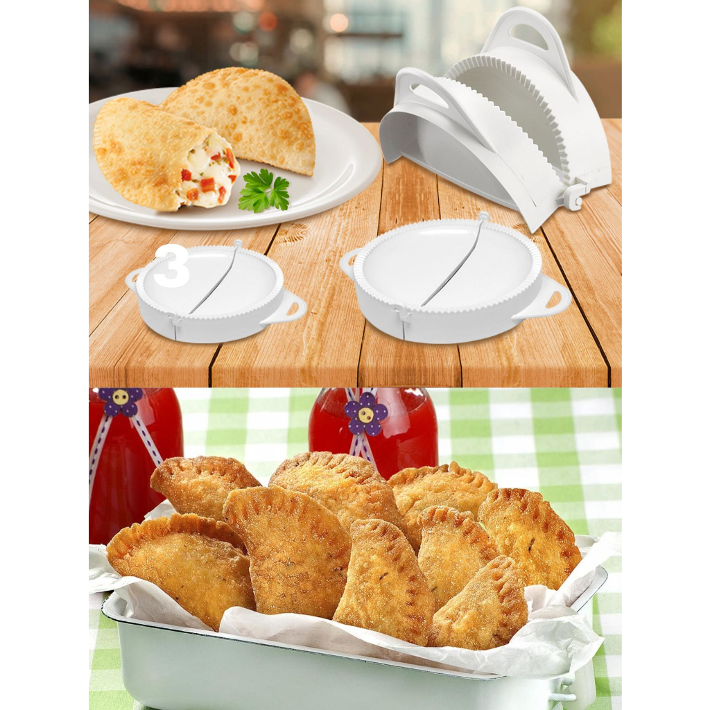 Forma Para Pastel Molde Salgados Risole Ravióli e Fogaça Kit 3 Tamanhos Cojunto de Formas