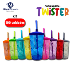 KIT 100 COPOS TWISTER 500ml TAMPA NORMAL