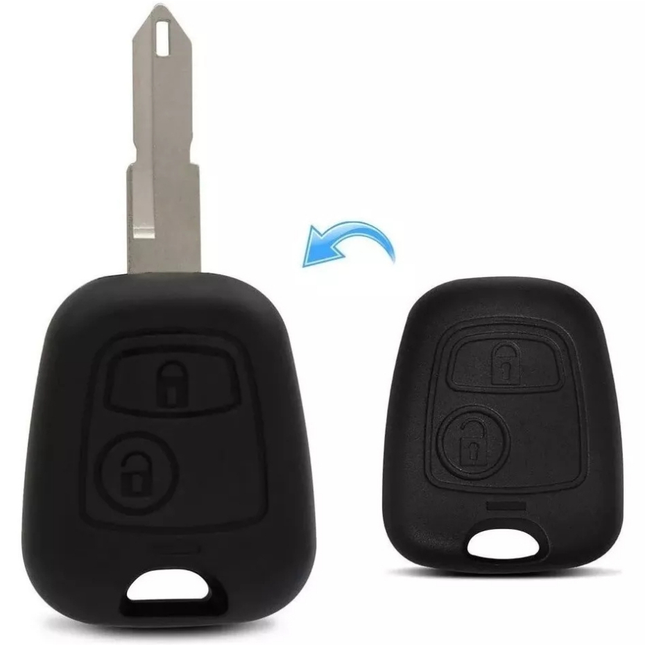 Capa Controle Telecomando Peugeot 206 207 Citroem C3 Chave frontal nao acompanha a parte traseira