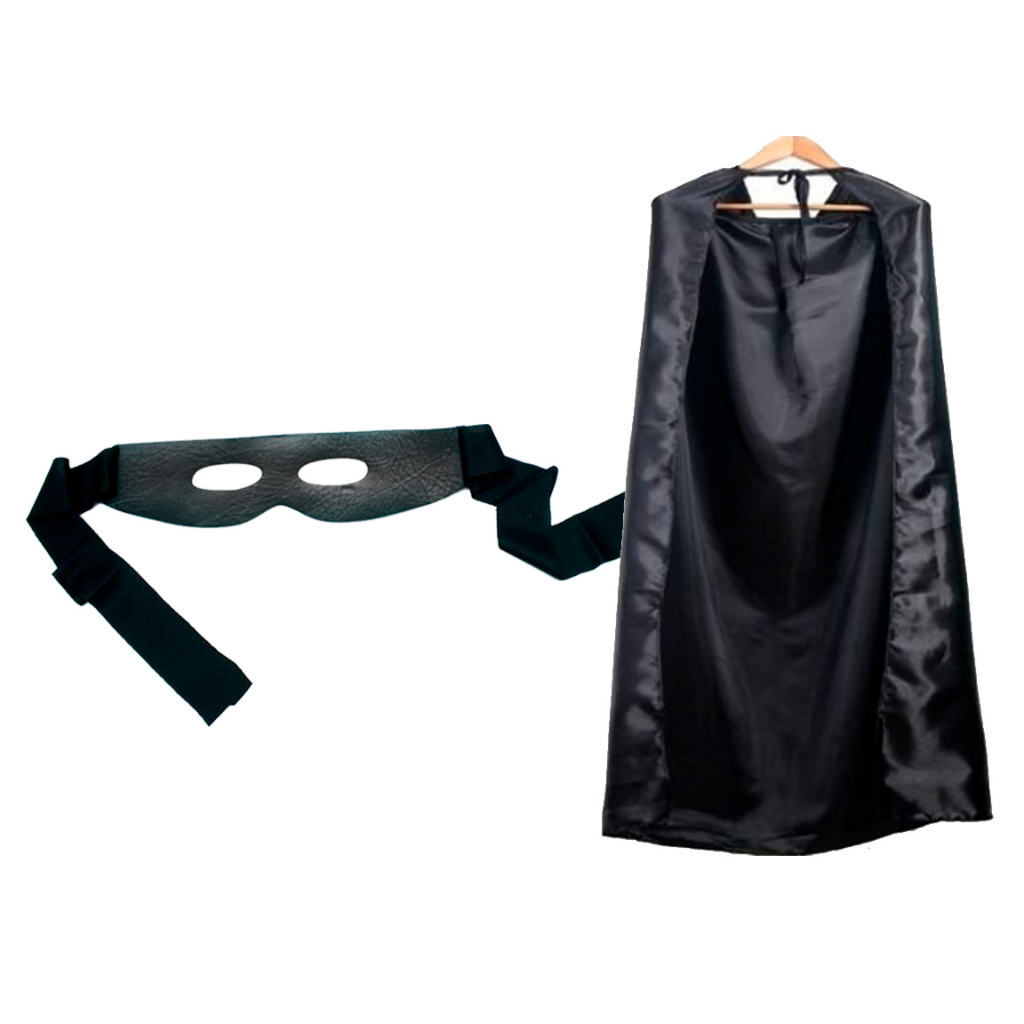 Fantasia Zorro Capa E Máscara unisex 2pçs