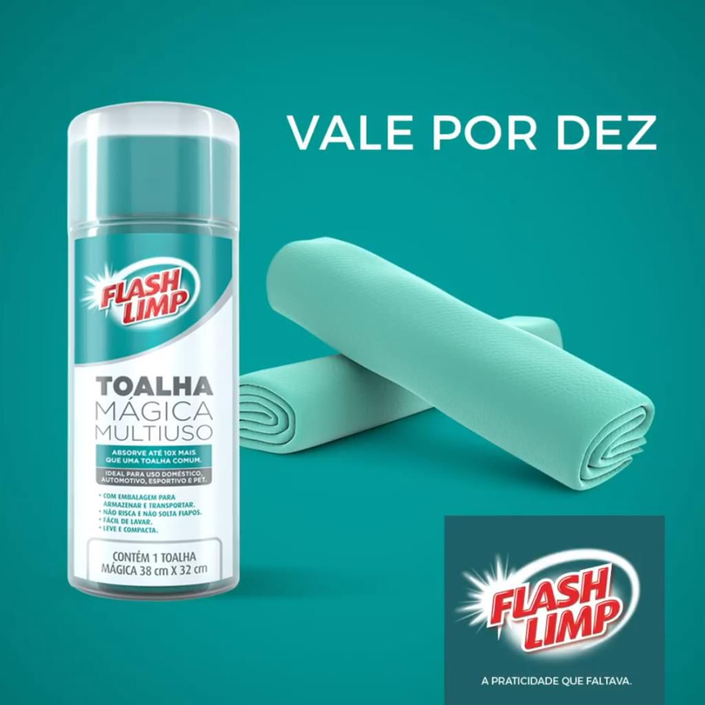 Toalha Seca Tudo Multiuso Flash Limp Absorve Água Uso Geral 63x41 cm - automotivo pet