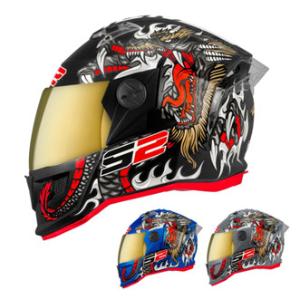 Capacete de Moto Urbano Fechado Feminino e Masculino Pro Tork Stealth Dragon Viseira Dourada