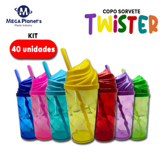KIT 40 COPOS TWISTER 500ml TAMPA SORVETE | Chantilly | Ideal para Drinks e Festas | Aniversários Casamentos Chá de Bebê em Oferta na Shopee