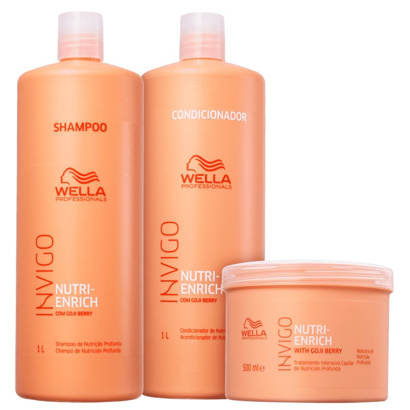 Kit Wella Professionals Invigo Nutri-Enrich - Shampoo 1L , Condicionador 1L e Máscara 500ml