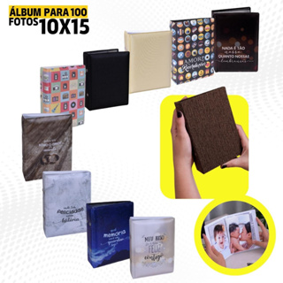 Álbum fotográfico 100 fotos 10x15 Adulto Fotografias Viagens Família Liso em Oferta na Shopee