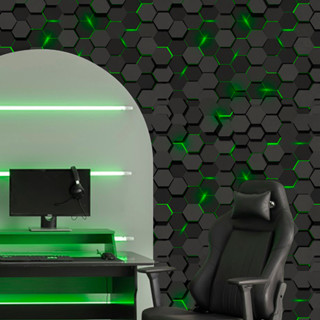 Rolo Adesivo De Parede Cores Gamer Hexagonal 0,5x1,5m