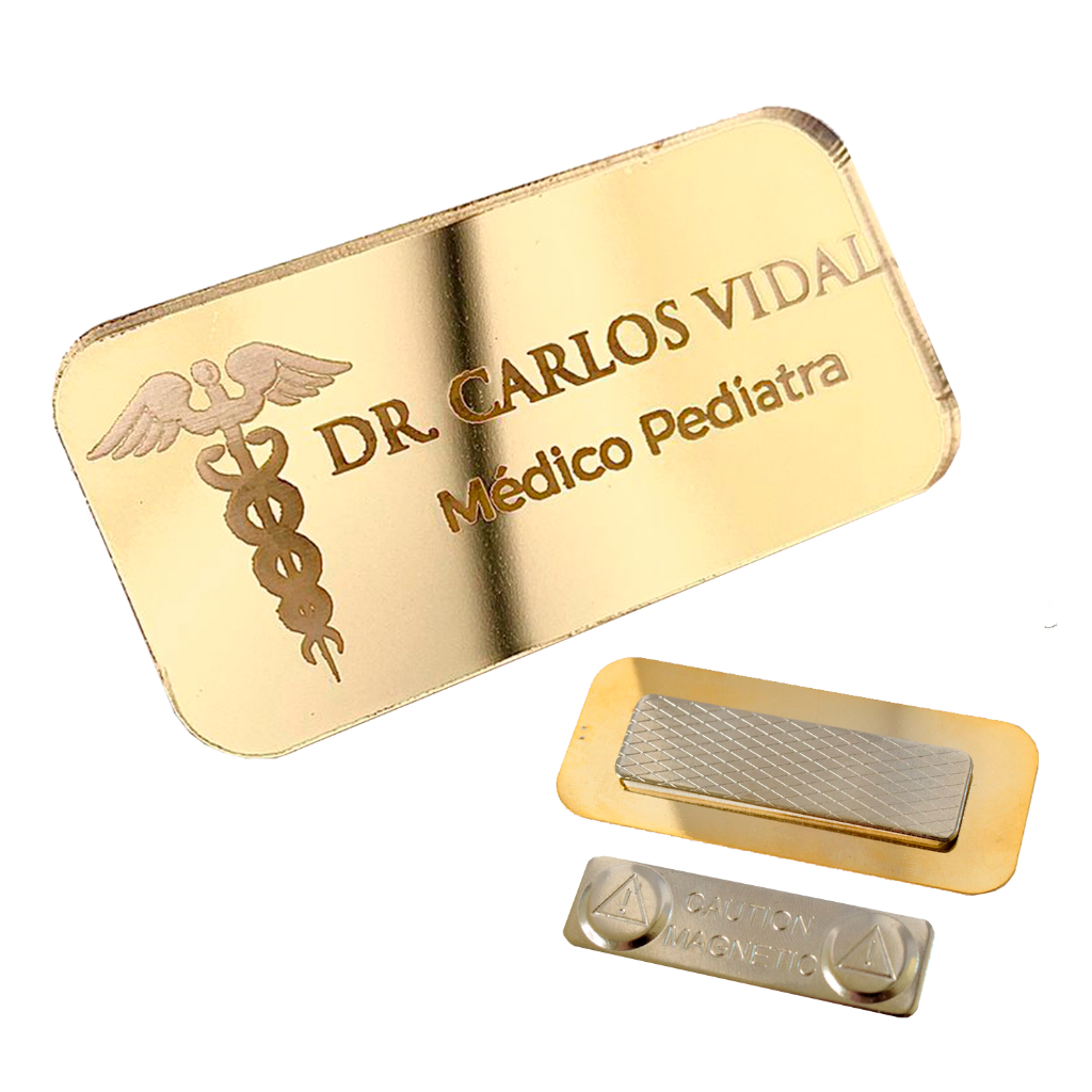 Botton Magnético Personalizado Espelhado Acrilico Luxo Sua Logo