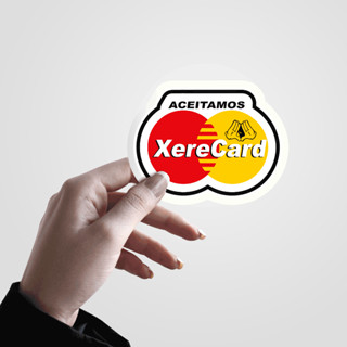 Adesivo ACEITAMOS XERE CARD _ 10 cm