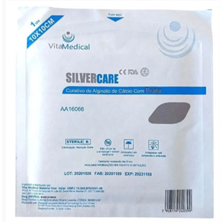 Curativo De Alginato De Cálcio e Prata 10 x 10 Silvercare Unidade - Vita Medical