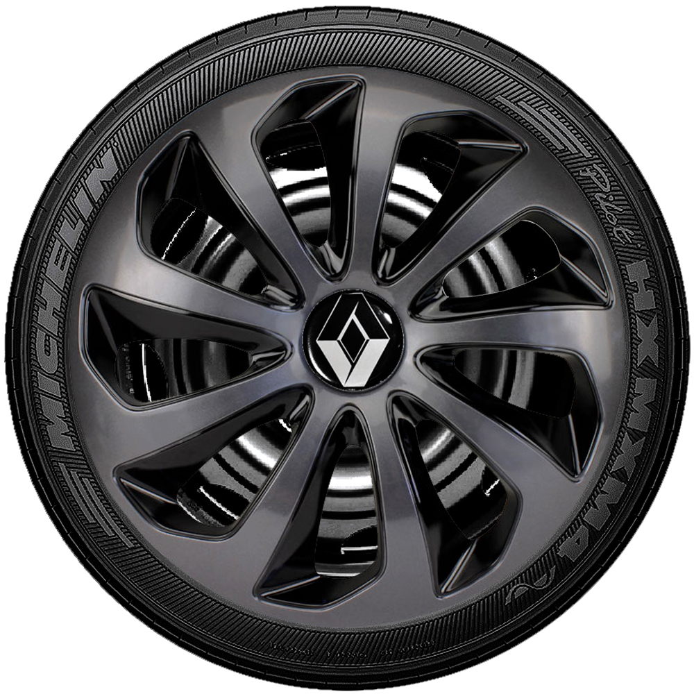 Black Friday 4 Carlotas Esportivas aro 15 Velox Compatível com Logan Sandero Stepway Fluence Megane