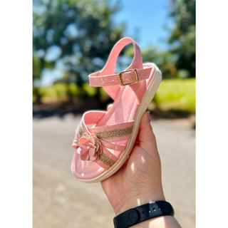 Sandália Infantil Delicada e Casual Primavera Verão com detalhe de flor ref.766