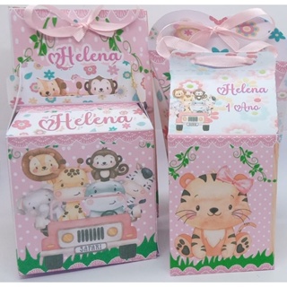 kit Festa Personalizada Safari Rosa 40 unidades +20 tags para docinhos em Oferta na Shopee
