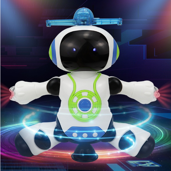 Brinquedo Robô Dança Dançarino Gira 360 Graus Robot Som & Luz Led Música Criança