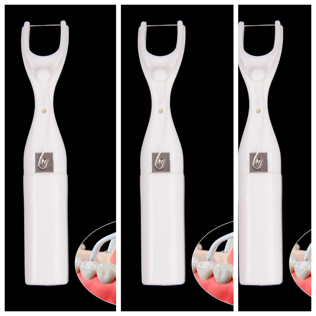 Haste De Fio Dental Indolor Suporte Reutilizável Combo 3x1