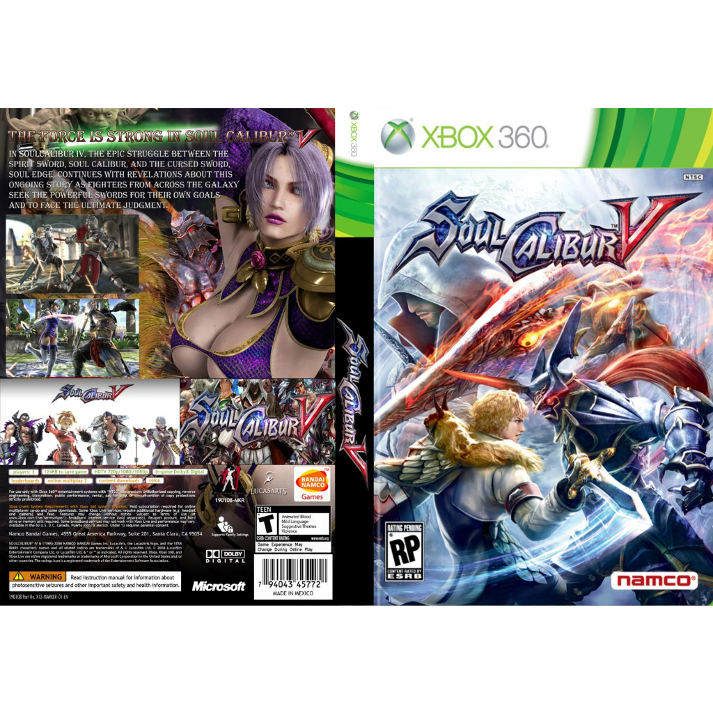 Soul Calibur 5 para Xbox 360Lt com capa