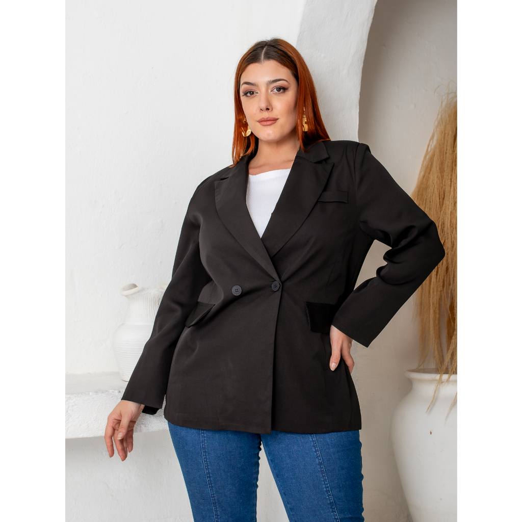Blazer Feminino Alfaiataria com Forro Botão Plus Size Colors Social Casaco Elegante