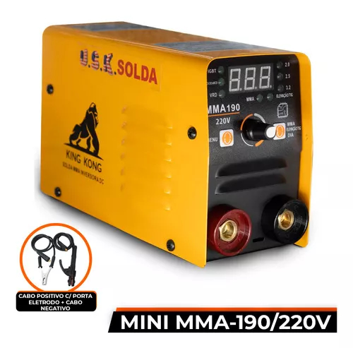 Máquina De Solda Inversora USK Mini 190 king kong - 220V -  Função TIG