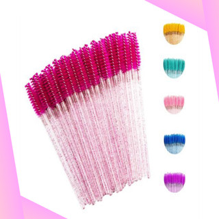 Escovinhas para Extensão de Cílios com Glitter 50 Unidades