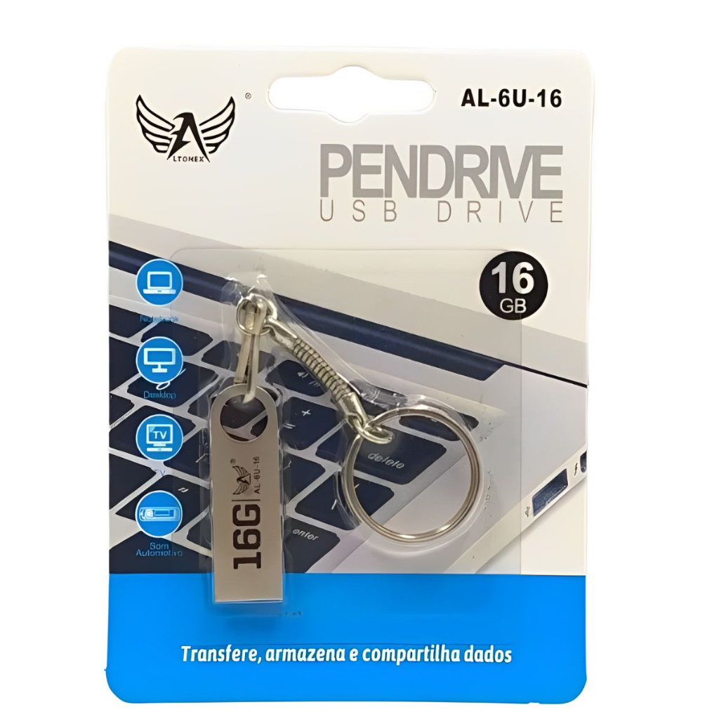 Chaveiro Pendrive 8GB 16GB 32GB e 64GB (Lee Home) em Oferta na Shopee