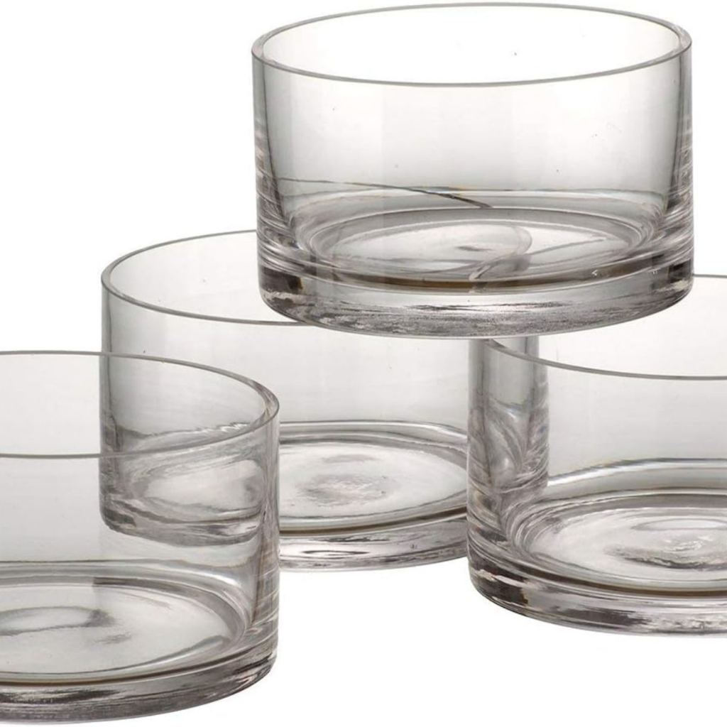 Kit 10 Castiçal De Vidro Redondo Para Decoração Pote Porta Vela Candelabro Decorativo Enfeite Casa