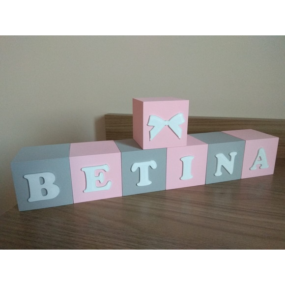 Cubos Infantil Dado Mdf Letra Nome Bebê Dm Terra Brasil - Postagem em 2 dias úteis - Quarto Decoração Dado Letra