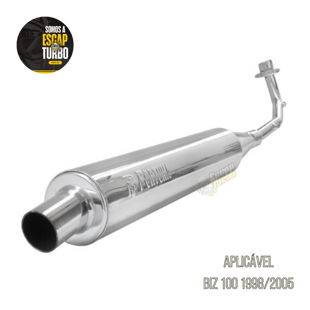 Escapamento Biz 100 1998/2005 Esportivo Cromado Fortuna
